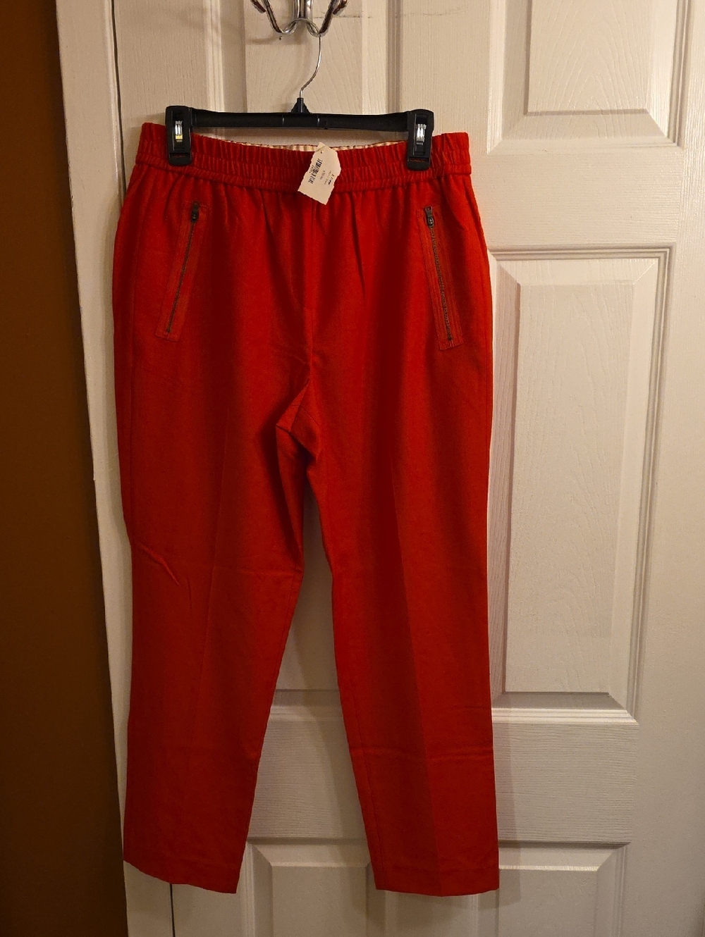 J. Crew Red Elastic-Waist Jogger Pants